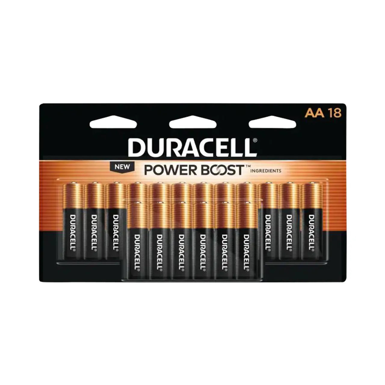 A pack of 18 Go Build Coppertop Alkaline AA batteries, shown in a black and copper package—perfect for reliable, long-lasting everyday power from The Fastest Way To Build.